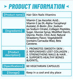 Hair Skin Nails Vitamins Gummies Glucose Syrup 60 Vegetarian Capsules