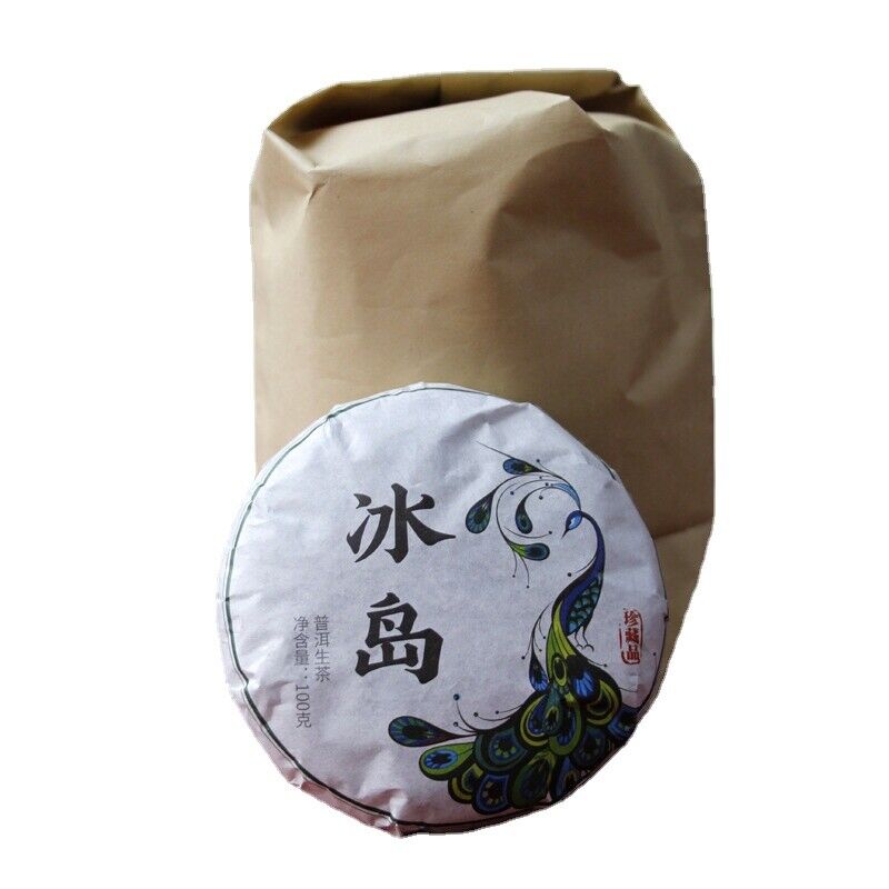 100g Yunnan Pu'er tea Icelandic raw peacock green cake seven cakes Mengku tea Main image