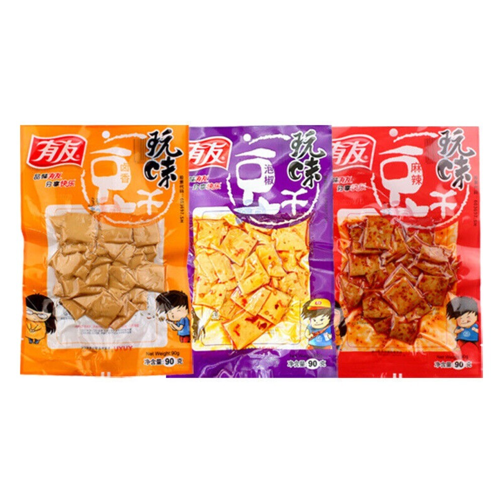 Youyou Flavored Tofu Jerky 90g Marinated Plant Protein Snack Convenient Main image