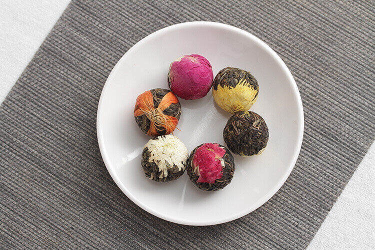 Yunnan Pu-erh Flower Tea Dragon Pearl 18 raw tea 6 flavor combination flower tea