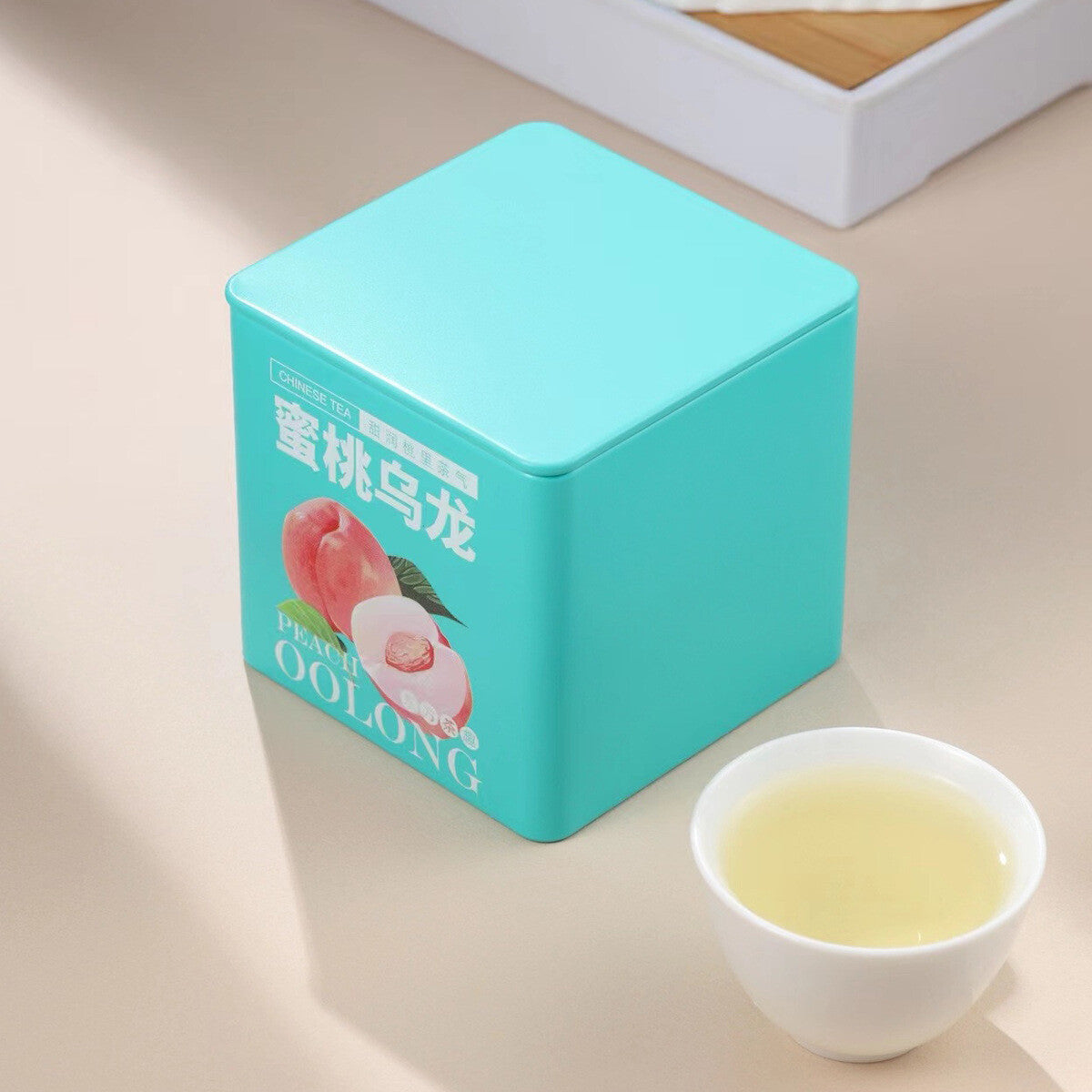 Fruit Tea with White Peach Herbal Tea Cold Brew Tin Can Peach Oolong Tea Floral