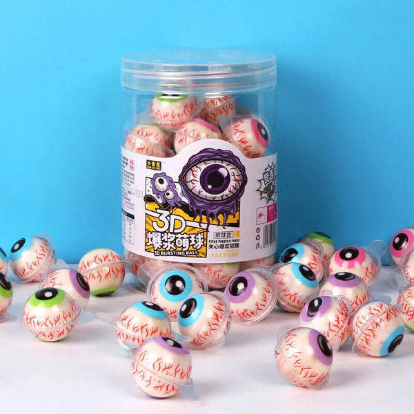 Funny Spherical Gum Eyeball Gummy Candy 30pcs Fruit Flavored 3D Gummy Ball Candy