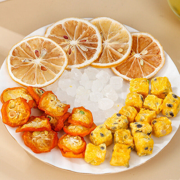 Kumquat, Passion Fruit, Green Tangerine, Lemon,and Snow Pear Cold Brew Fruit Tea