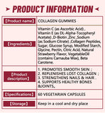Biotin Vitamin C Collagen Gummies Nails Hair Skin Beauty 60 Vegan Capsules