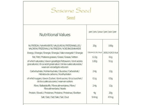 Sesame Seed White Organic Quality - Raw and Shelless 200g