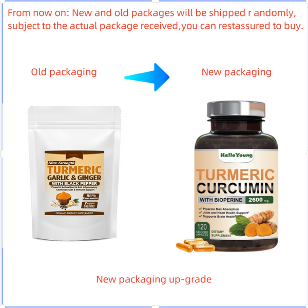 240 CAPSULES TURMERIC GINGER GARLIC BLACK PEPPER PIPERINE CURCUMIN TUMERIC PILLS