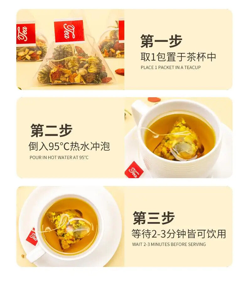 Cassia Seed Honeysuckle Triangle Health Organic Tea Bag Chrysanthemum Medlar Tea