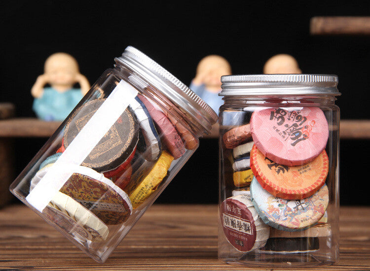 Yunnan Glutinous Rice Fragrant Raw and ripe Pu-erh Tea -Small Tea Cake13pcs/can