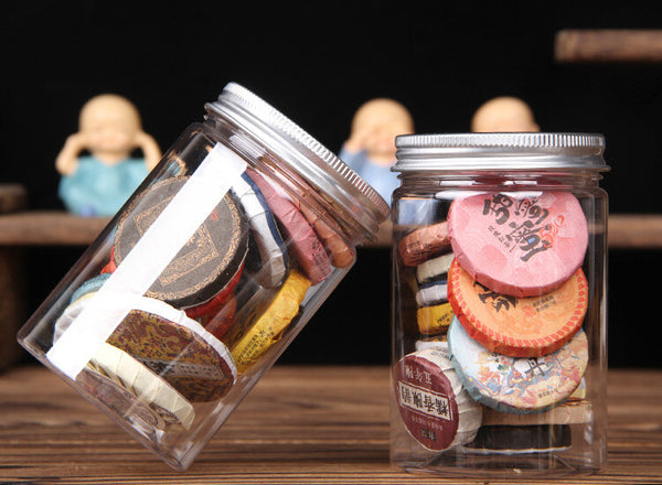 Yunnan Glutinous Rice Fragrant Raw and ripe Pu-erh Tea -Small Tea Cake13pcs/can