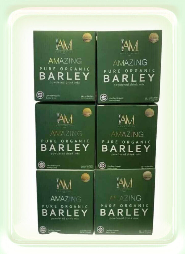 IAM Amazing Pure Organic Barley Power Drink Mix 6 Boxes Or 60 Sachet