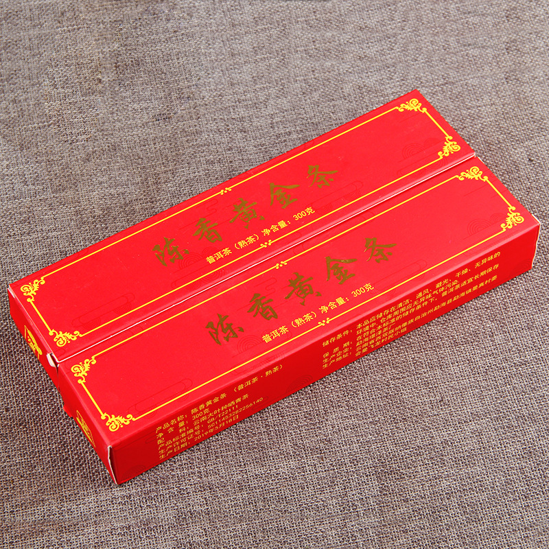 TeaAncient Tree Pu'er Tea Black Tea 300g Puerh Ripe Tea Aged Golden Bar Spring Tea