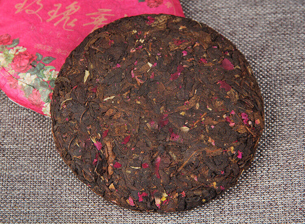 Rose Pu'er Ripe Tea Cake Pu Erh+rose Aged Fragrance Floral Combination Tea Cake