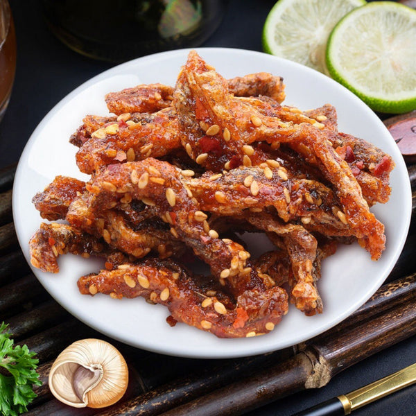 Spicy Crispy Cod Fish Skin Snack BBQ Flavor Individual Pack