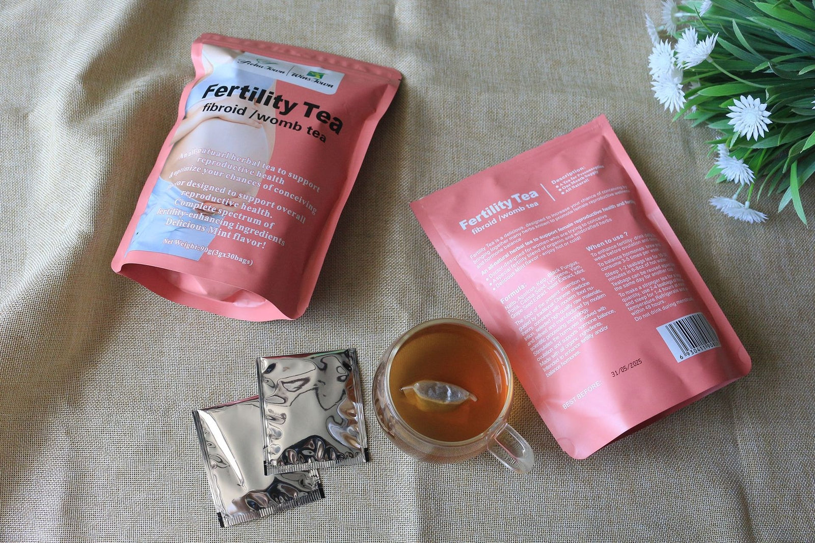 Detox Fibroid Support 30 Bags 3g Fertility Tea for Men and Women Womb
