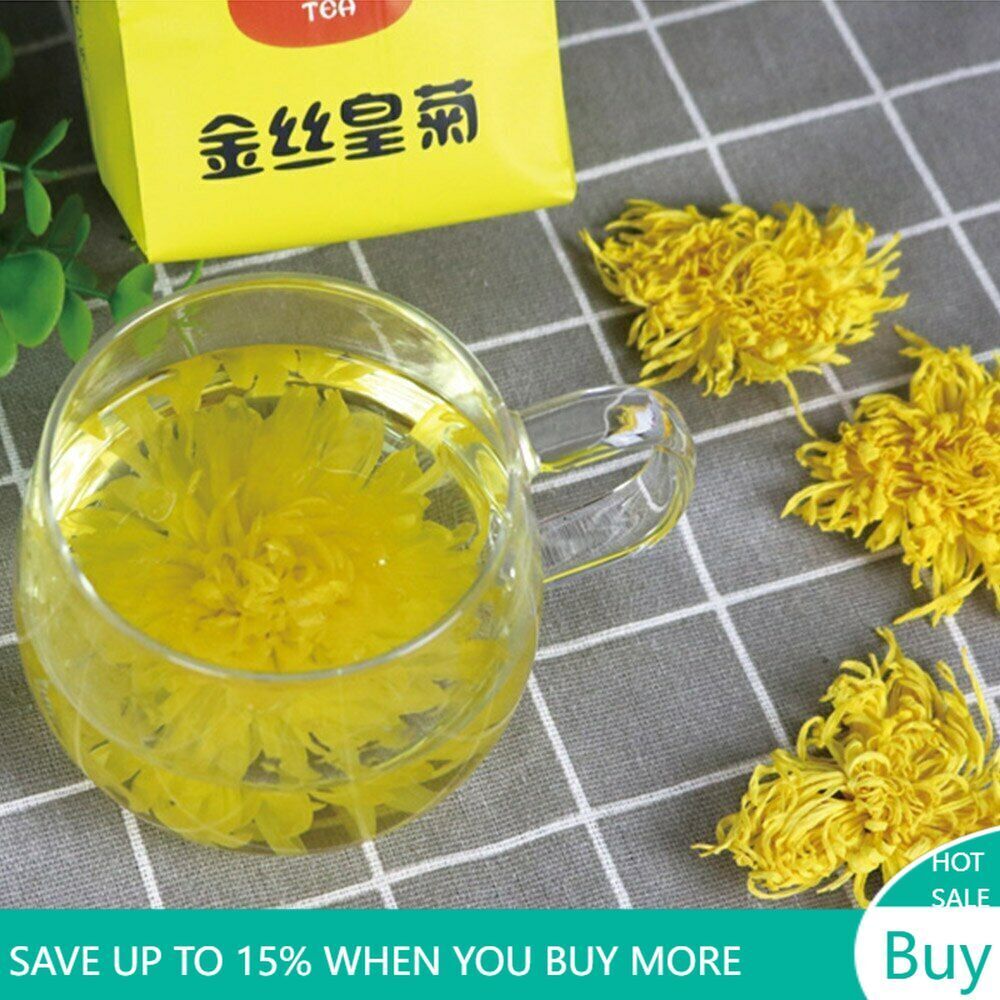 50pcs Chinese Blooming Tea Golden Chrysanthemum Dried Flower Tea for Weight Lose Main image