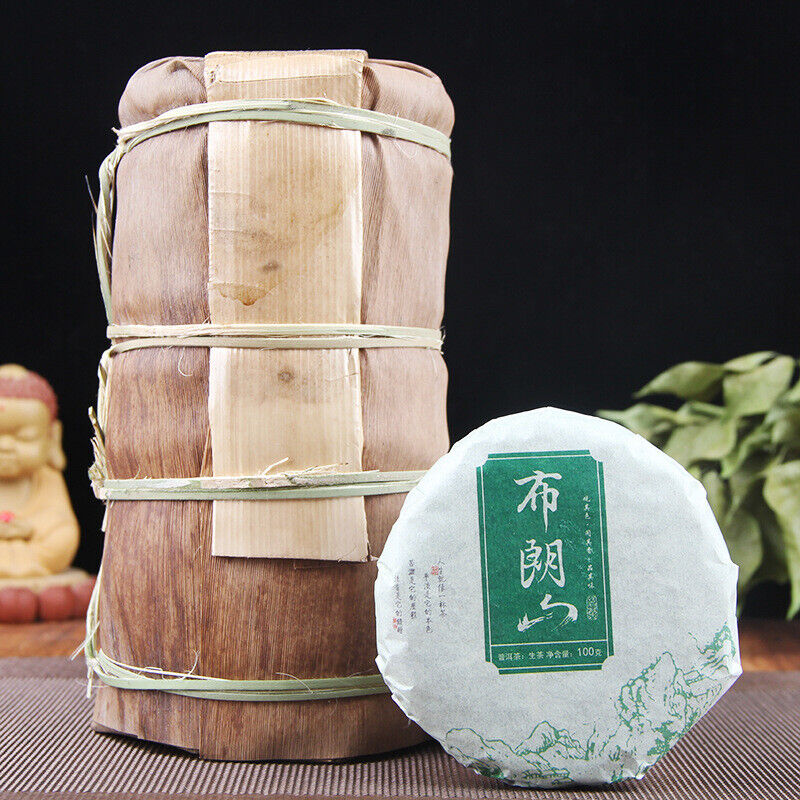 100g Pu-erh Raw Tea Cake 普洱生茶饼布朗山普洱七子饼圆茶生饼100克小饼茶叶 Main image