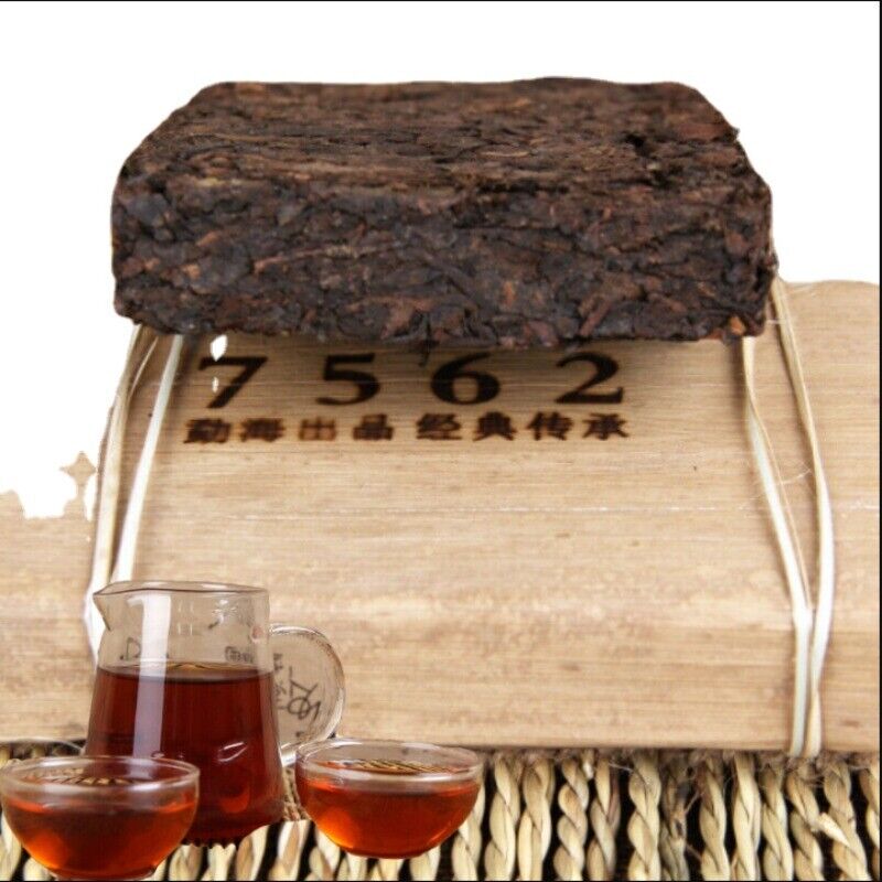 Yunnan Menghai Old Tree Shu Puerh Made By Puer Material 7562 Tea Brick 250g Main image