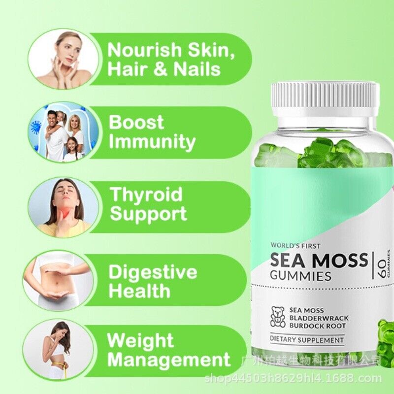 120 Pills Organic Sea Moss Capsules, Irish Sea Moss, bladderwrack & Burdock Root Secondary image