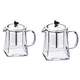 Glass Teapot With Stainless Steel Infuser And Lid For Blooming Loose Leaf  Tea