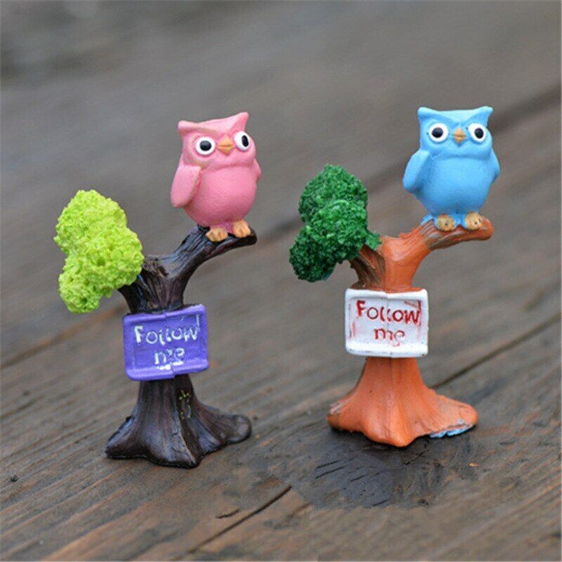 Mini 2pcs Branch Owl Bottle Decoration Supplies Moss Micro Landscape Deco Garden