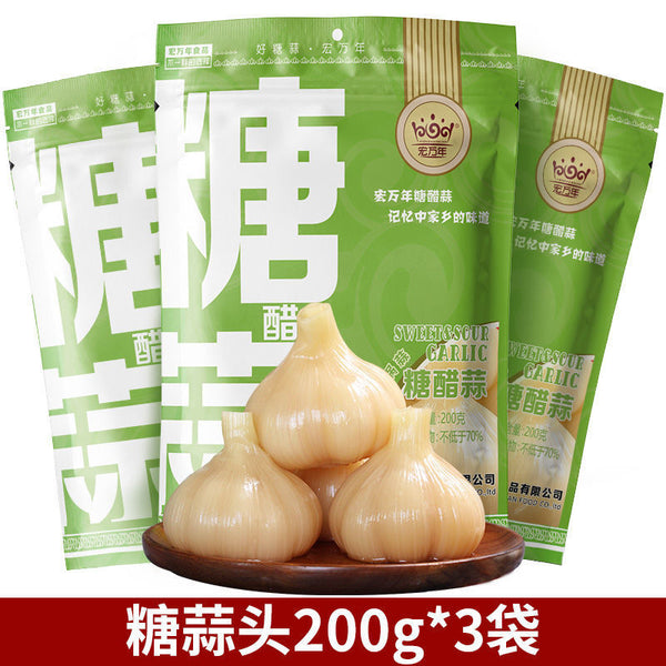 Laba-Knoblauch&süß-saurer Knoblauch GrünerKnoblauch frisch eingelegter Knoblauch