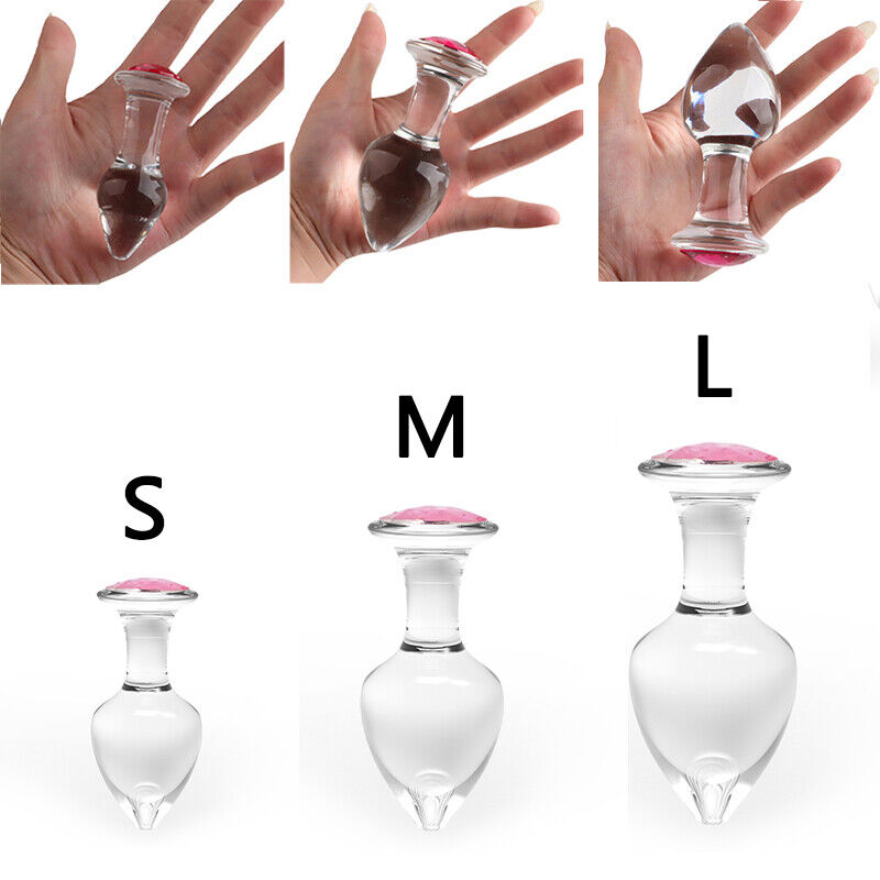 Glass Butt Plug Masturbators Toys 3 Sizes Anal Extensions Femdom Tools Sex Toys