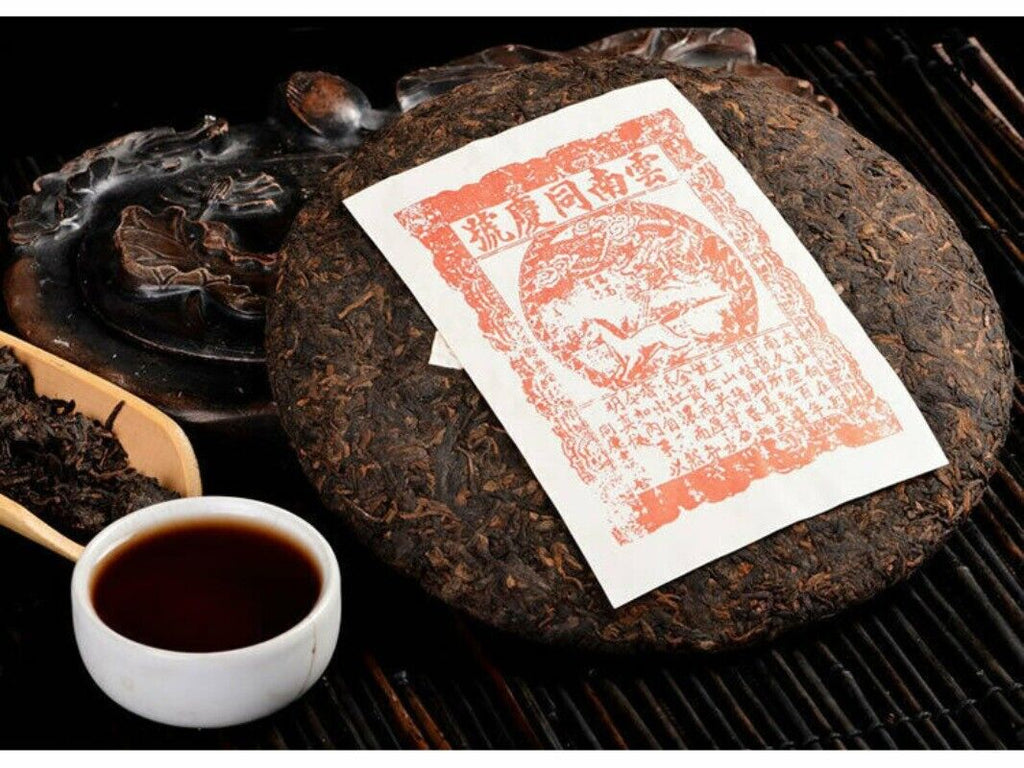 Tong Qing Hao Pu-erh Tea Cake Yiwu Mt. Old Tea Ripe Puer Cooked 357g/12.59oz