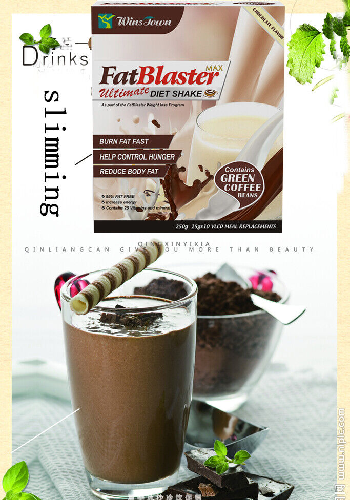 Weight Loss Fat Blaster Chocolate Diet Shake Meal Herbal Slimming 25g*10bags