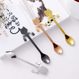 Stainless Steel Spoon Dinnerware Cat Coffee&Tea Spoon Kitchen Flatware Tableware