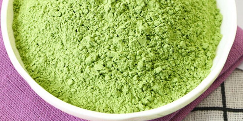 Homemade Face Mask Powder Green Tender Persimmon Leaf Powder