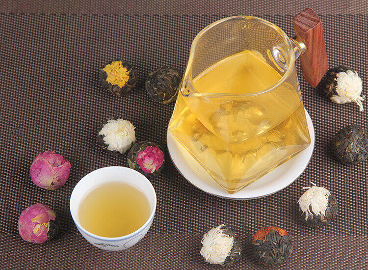 Yunnan Flower Pu'er Raw Tea Dragon Ball Lily Rose Jasmine Peony Flower Tea