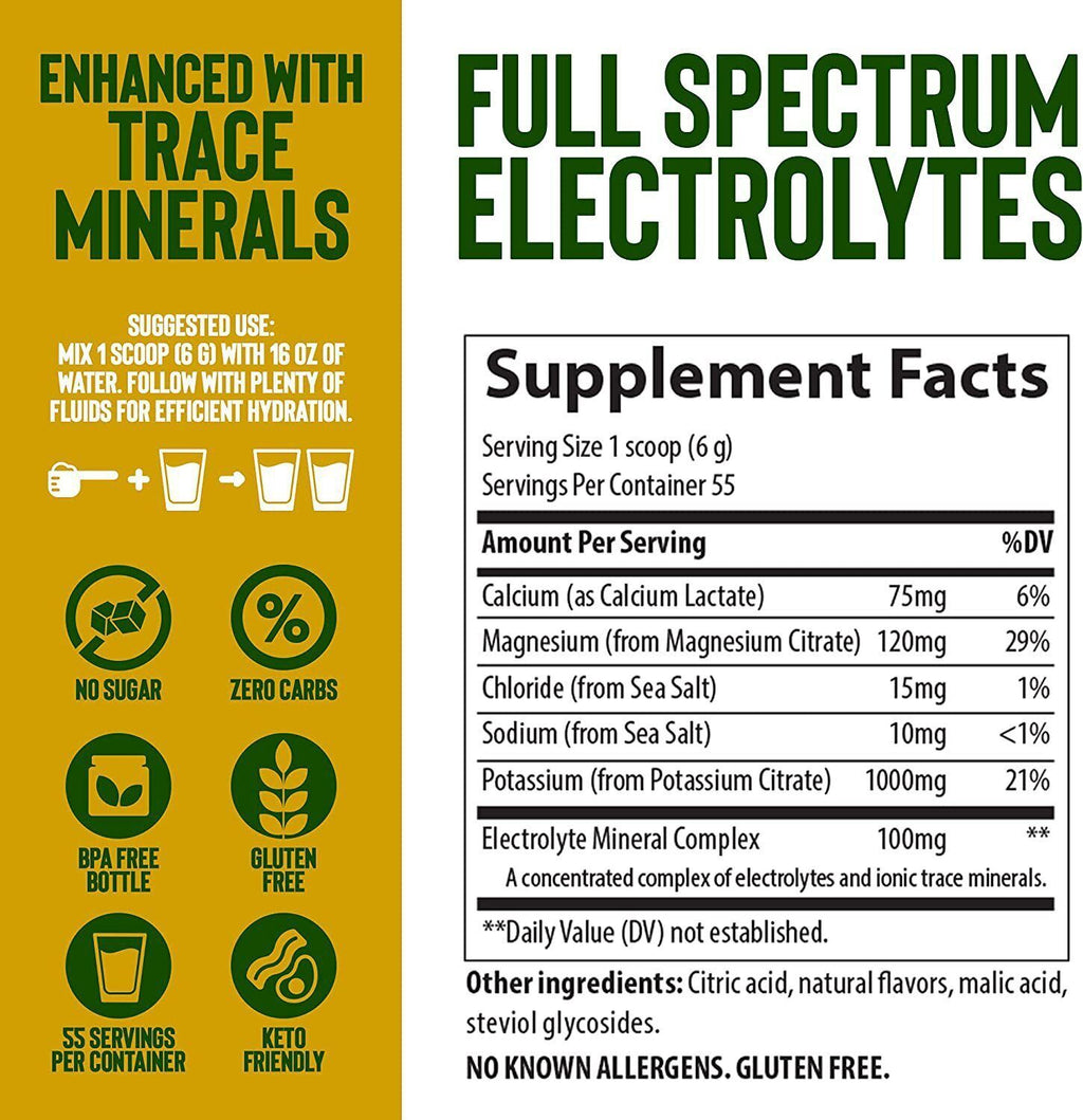 Sugar Free Keto Electrolyte Powder - Hydration Supplement for Ketogenic Diet