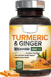 Turmeric Curcumin with Ginger - 95% Curcuminoids 2600mg Max potency w BioPerine