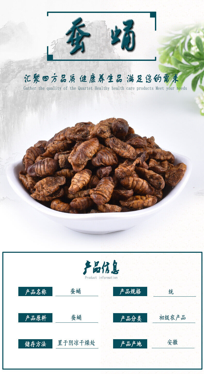 Dried Cicada Chrysalis Dried Silkworm Chrysalis Chinese Herbs 500g/1.1lb