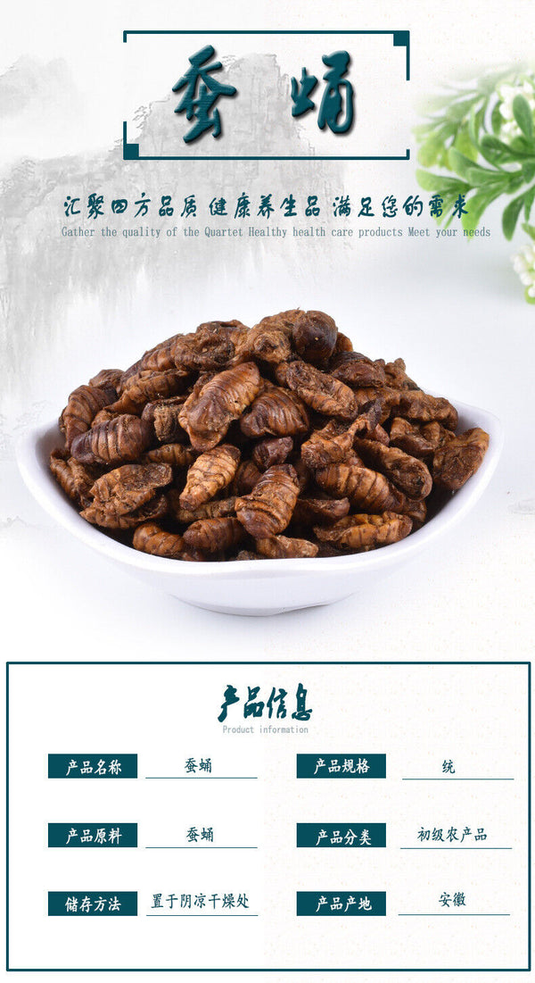 Dried Cicada Chrysalis Dried Silkworm Chrysalis Chinese Herbs 500g/1.1lb