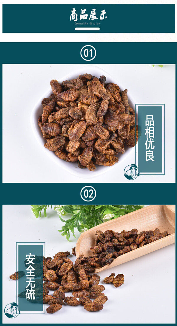Dried Cicada Chrysalis Dried Silkworm Chrysalis Chinese Herbs 500g/1.1lb