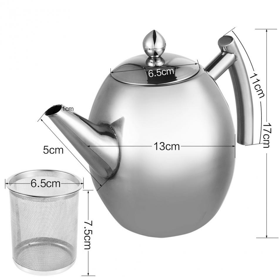 Durable Stainless Steel Teapot Coffee Pot Teaset Kettle Filter Infuser Drinkware