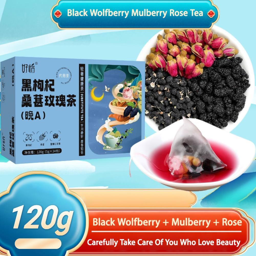Dietary Supplement Black Goji Berry Mulberry Rose Tea - Rich in vitamins