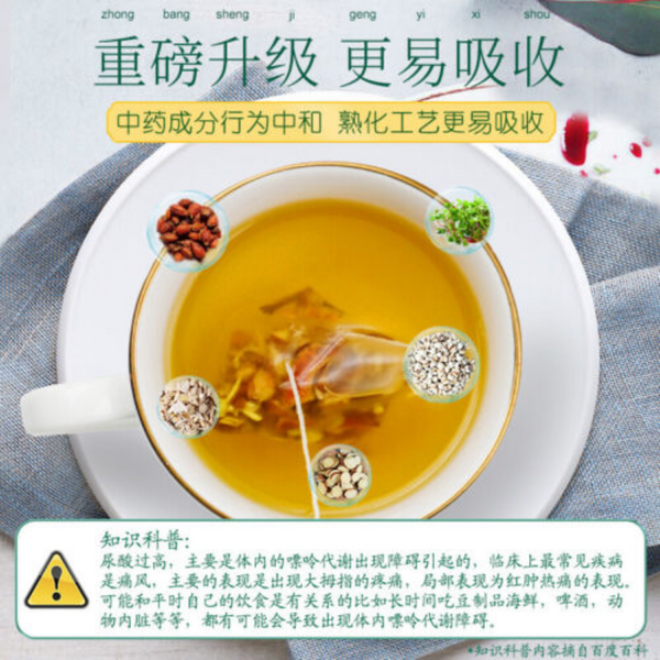 Juju Machixian tea 薏苡仁 甘草山楂桔梗百合排酸降尿酸茶天然健康natural healthy herb tea北京同仁堂 菊苣马齿苋茶栀子茶
