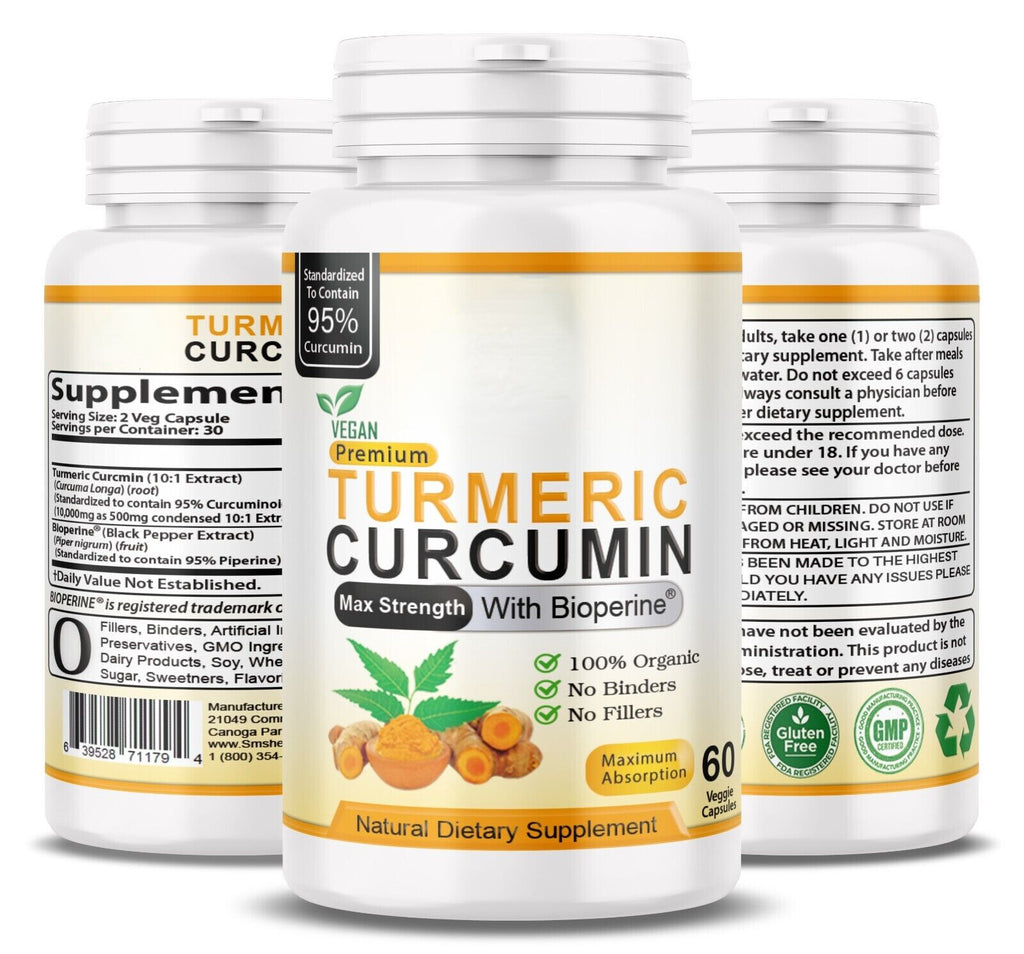 Triple Strength Capsules Turmeric Curcumin with Ginger 120 and Bio pepper 2600mg