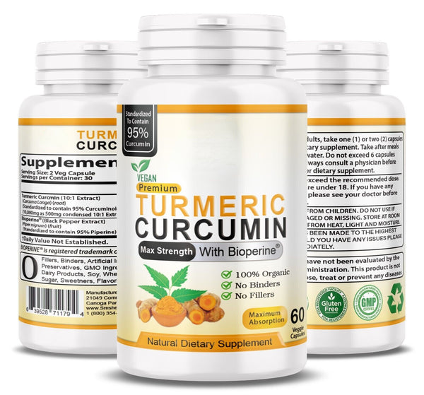 Triple Strength Capsules Turmeric Curcumin with Ginger 120 and Bio pepper 2600mg