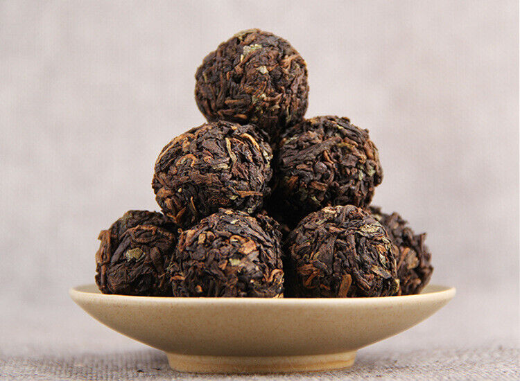Glutinous Rice Fragrance Puerh Ripe Tea Dragon Pearl 500g Puerh Tea Tuocha
