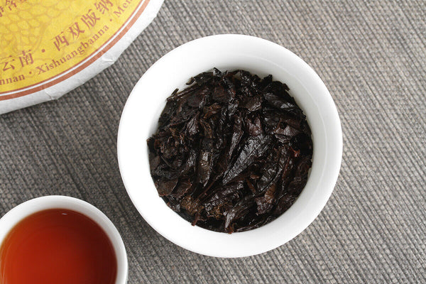 357g Yunnan Puerh Ripe Tea Dry Storage Ripe Tea Menghai Flavor Seven Seed Cake