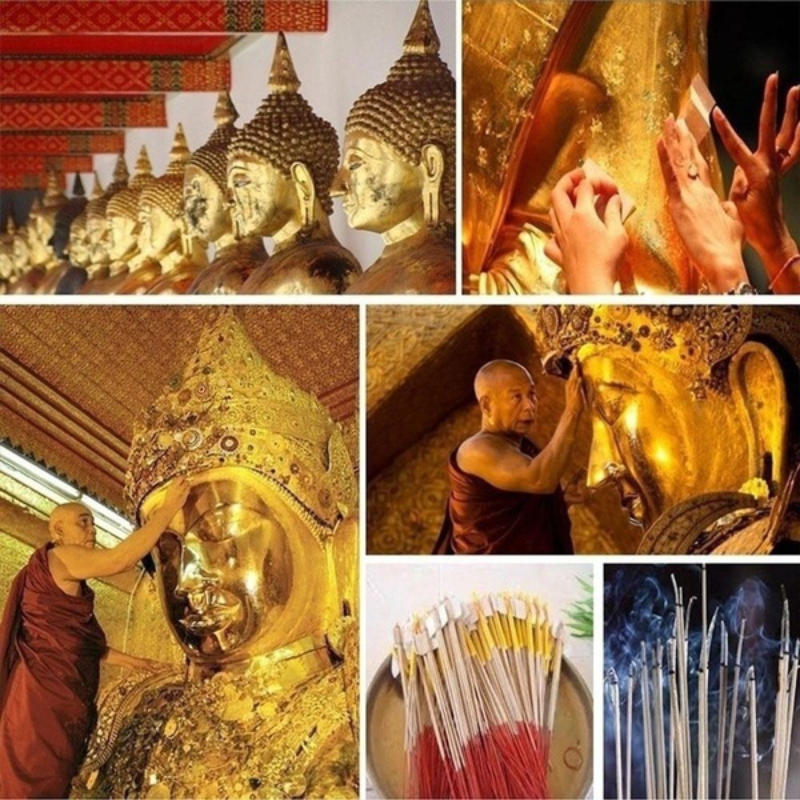 K Pure Genuine Gold Leaf Foil Sheet For Art Crafts Design Gilding Framing Scrap