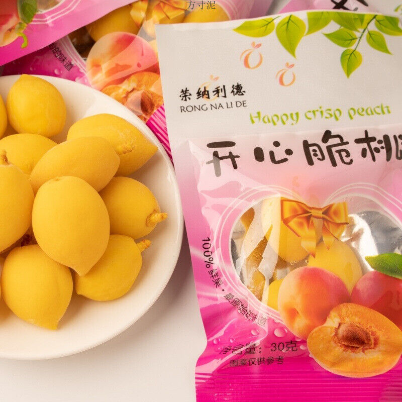 Sweet and Sour Yellow Peach 30g/bag Happy Crunchy Peach Nostalgic Snack