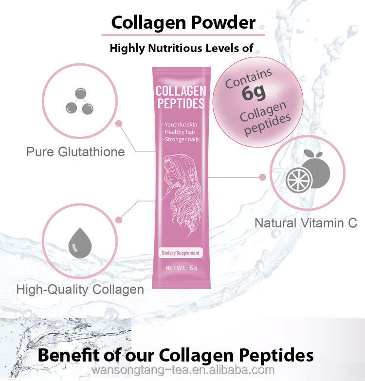 Collagen Peptides Powder Drink Whitening Glow Enzymes Proteins Powder 6g*20bags