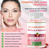 Biotin COLLAGEN Skin Beauty Vegan GUMMIES Strawberry Flavor 60 GUMMIES