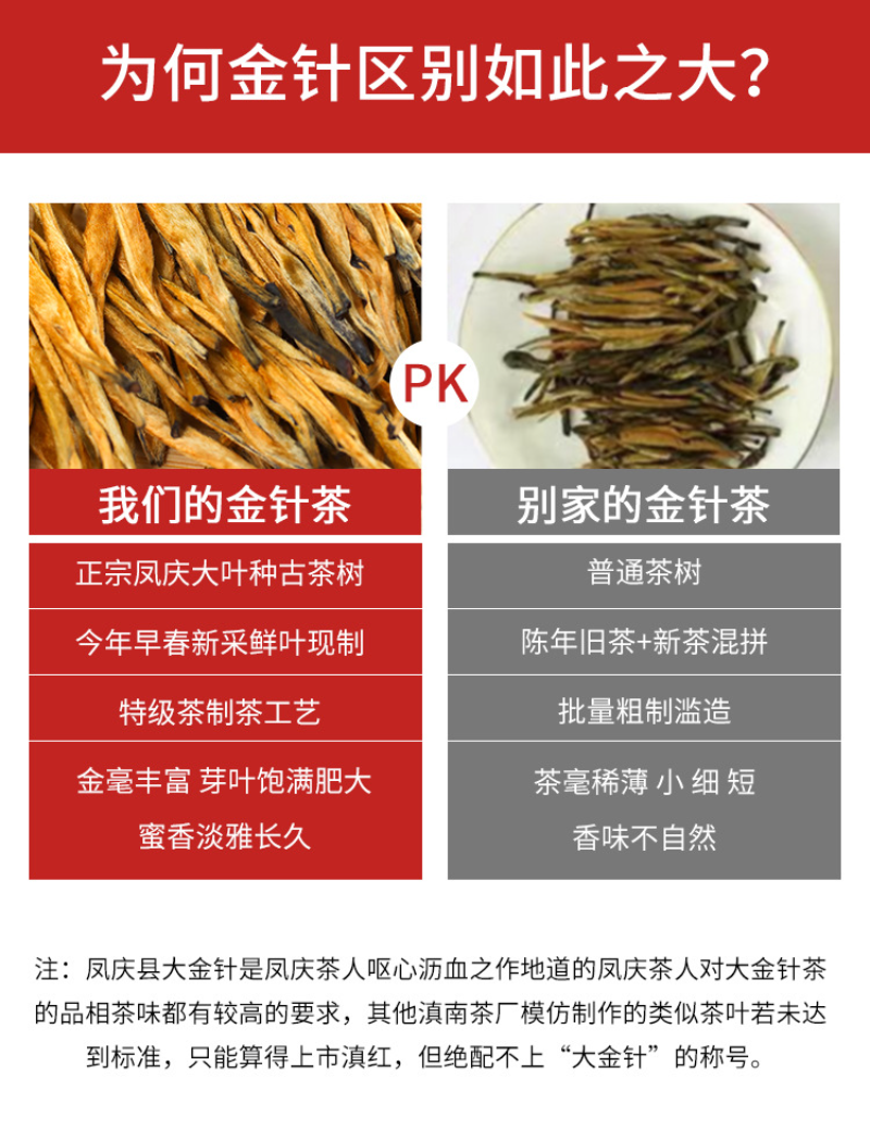 250g Yunnan black tea big gold needle Yunnan Fengqing black tea big gold bud