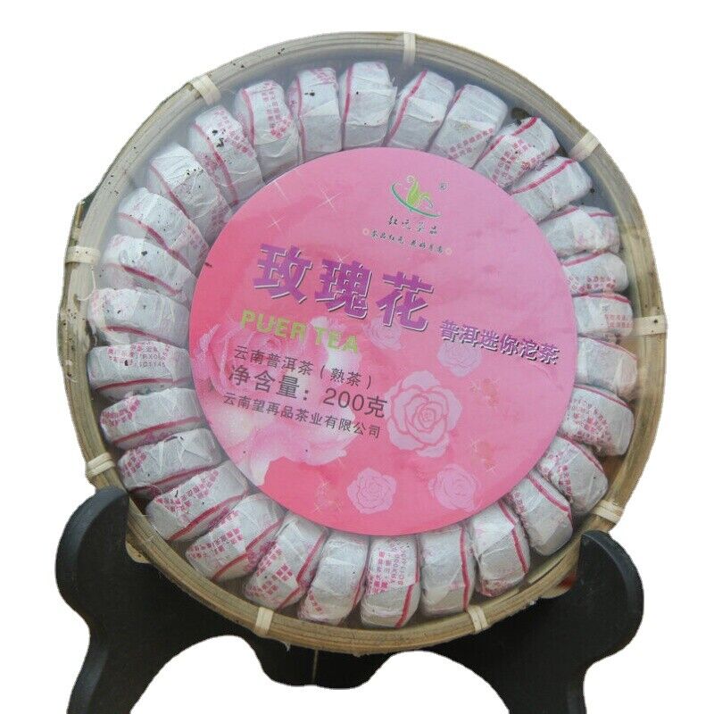 Cooked Tea In Bamboo Packed Health Care 200g Pu'er Tea Mini Tuo Tea [Rose Tuo]