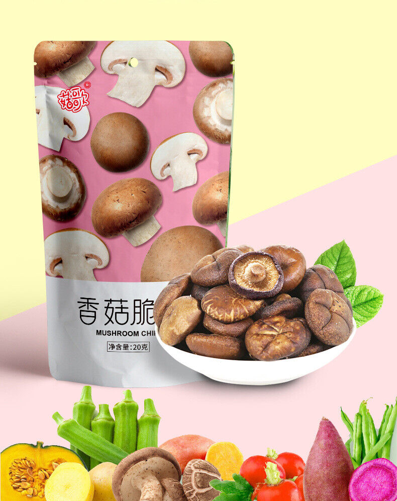 Bagged Ready-to-Eat Snack Original Flavor Natural Shiitake Mushroom Crisps